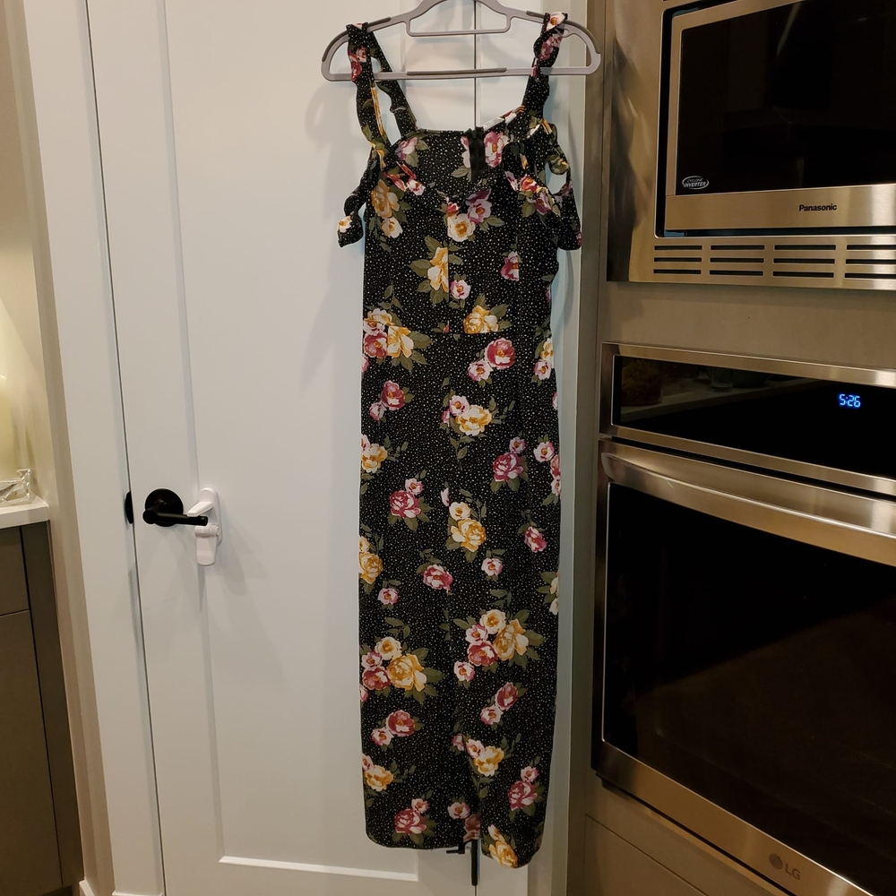 New Floral Off Shoulder Ruffle Strap Jumpsuit